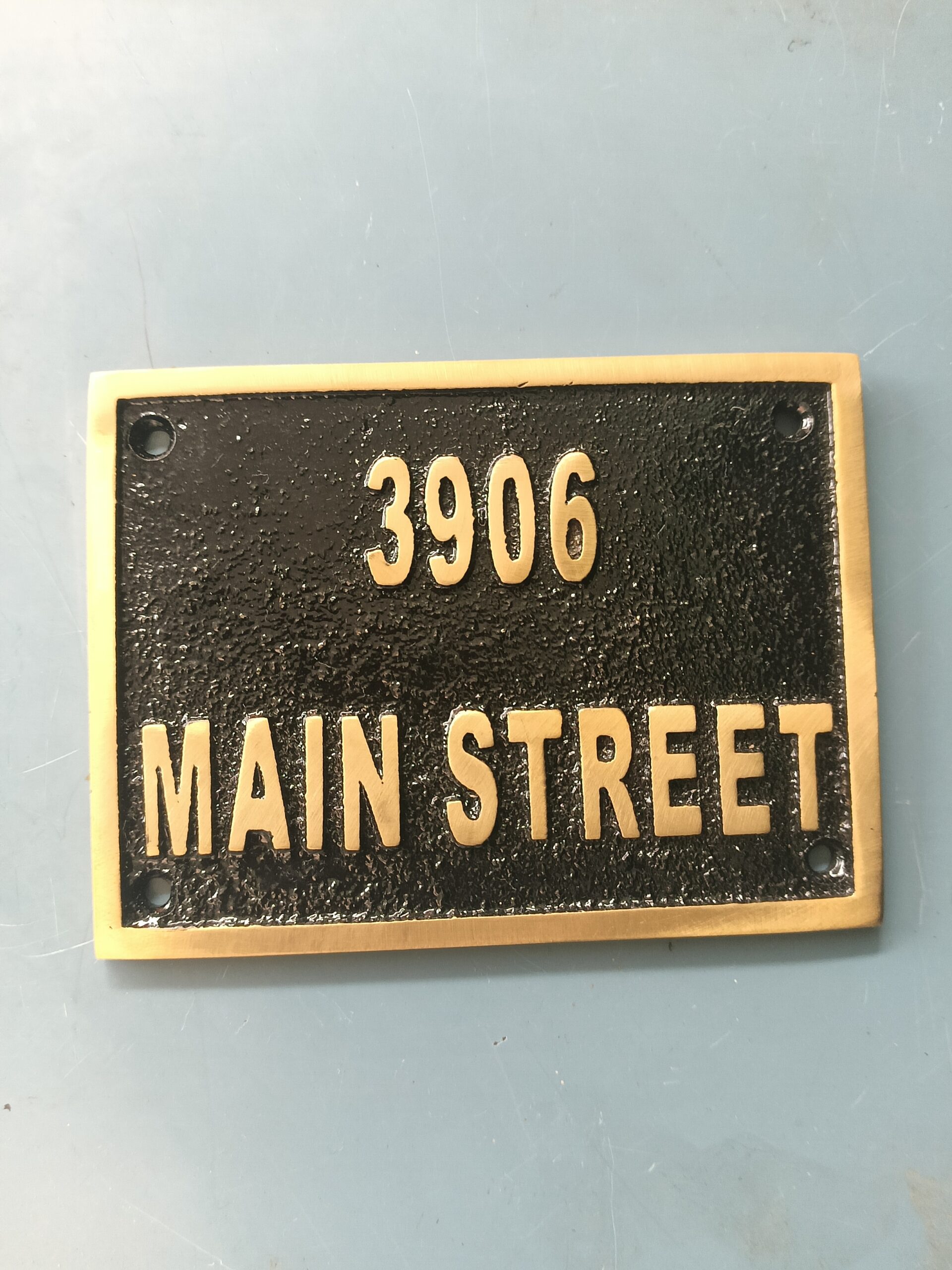 Custom Cast Brass Black Background Outdoor Sign Plaque | Customized Home & Business Black Address Plaque | Personalized Language Sign - Image 13