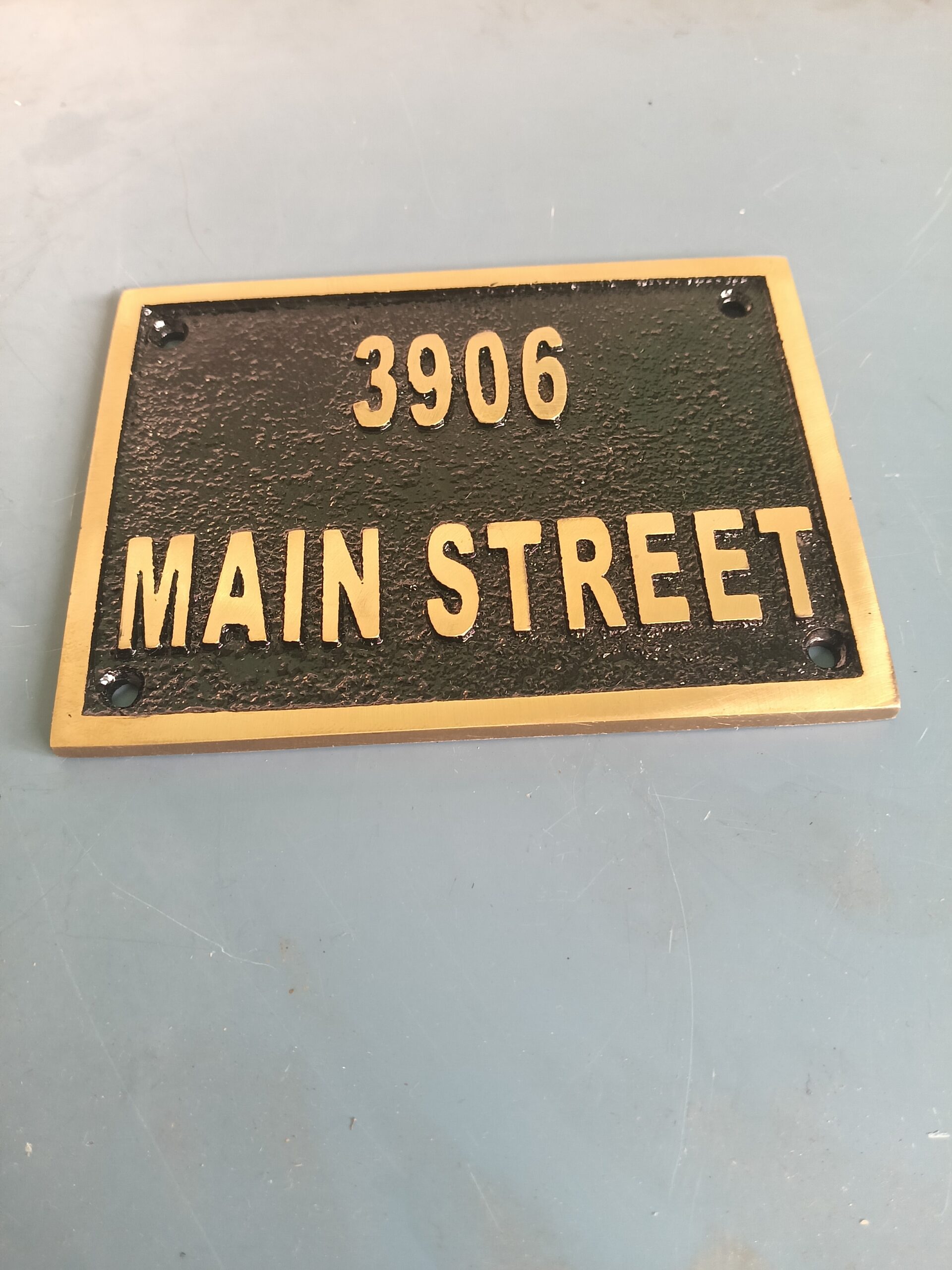 Custom Cast Brass Black Background Outdoor Sign Plaque | Customized Home & Business Black Address Plaque | Personalized Language Sign - Image 14