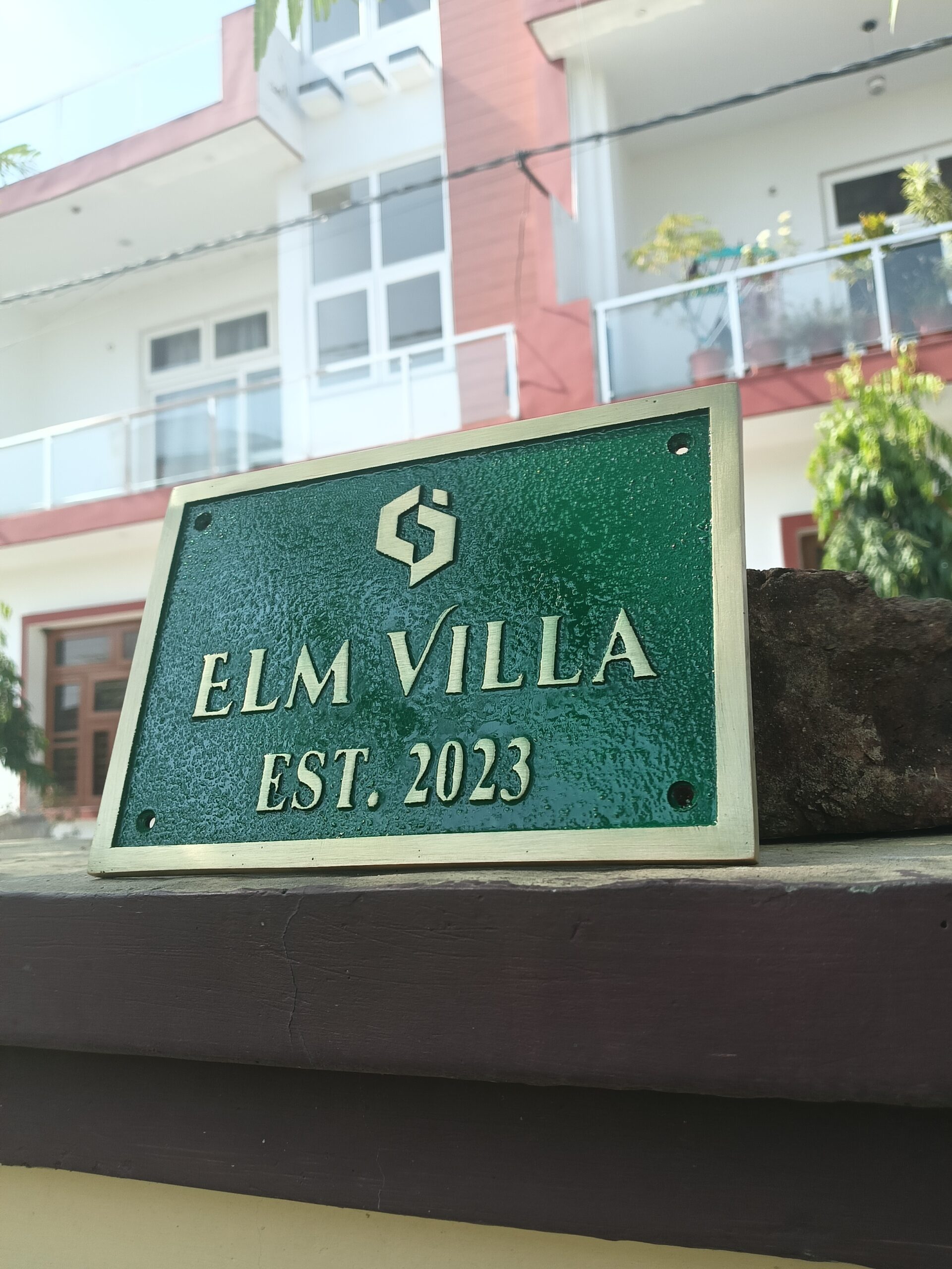 Green Background Brass Address Plaque — Personalized Cast House Number Sign | Custom Outdoor Door Plate | Heavy Duty Home Address Sign - Image 7