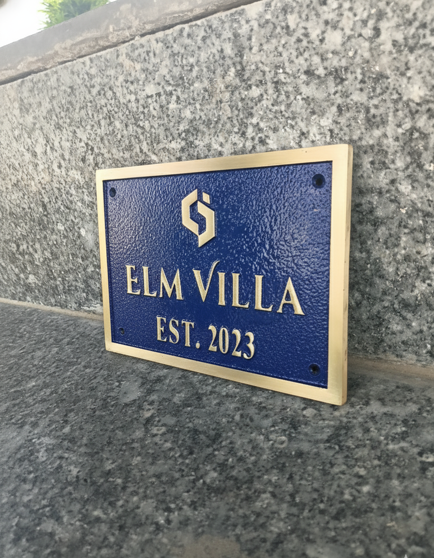 Custom Polished Brass Address Plaque — Heavy Duty Cast Brass Personalized Sign | Outdoor House Number Plate | Business & Office Door Sign - Image 6