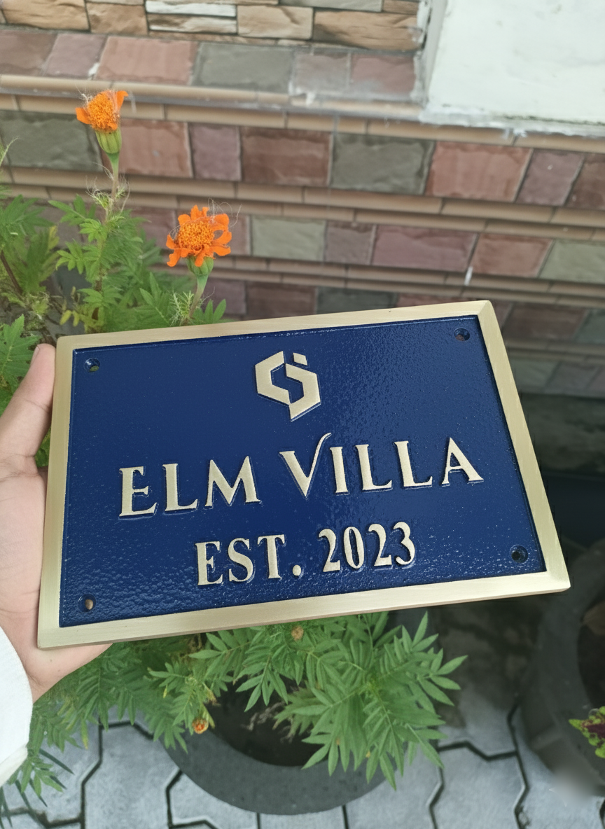 Custom Polished Brass Address Plaque — Heavy Duty Cast Brass Personalized Sign | Outdoor House Number Plate | Business & Office Door Sign - Image 4