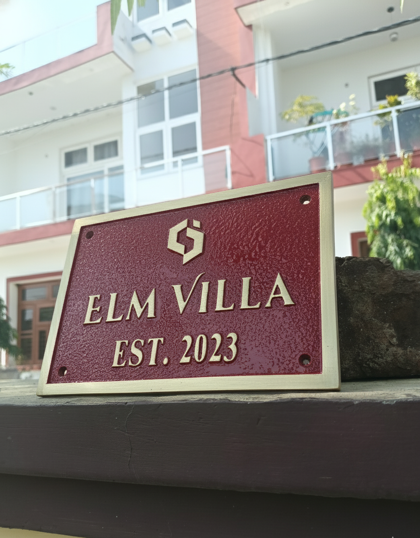 Custom Polished Brass Address Plaque — Heavy Duty Cast Brass Personalized Sign | Outdoor House Number Plate | Business & Office Door Sign - Image 30