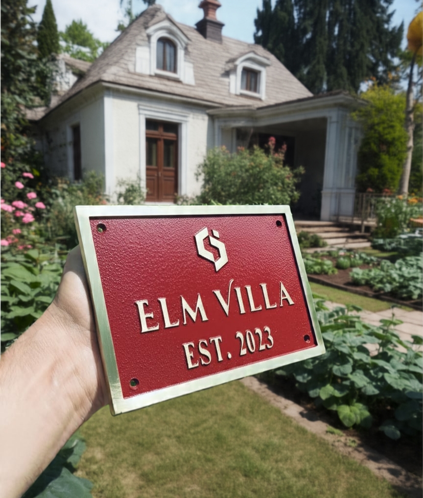 Custom Polished Brass Address Plaque — Heavy Duty Cast Brass Personalized Sign | Outdoor House Number Plate | Business & Office Door Sign - Image 28