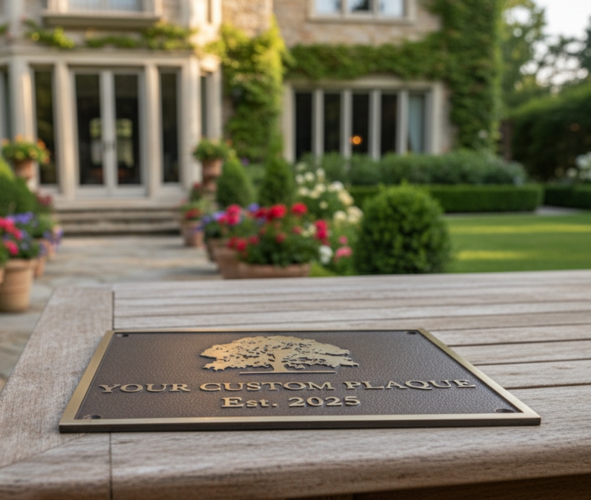 Custom Address Brass Bronze Plaque Number Sign CABBPNS07 - Image 6