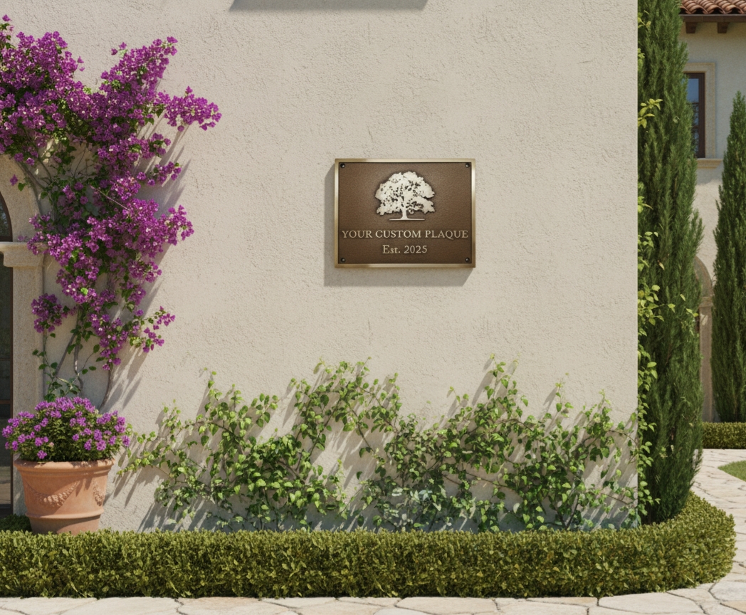 Custom Address Brass Bronze Plaque Number Sign CABBPNS07 - Image 8