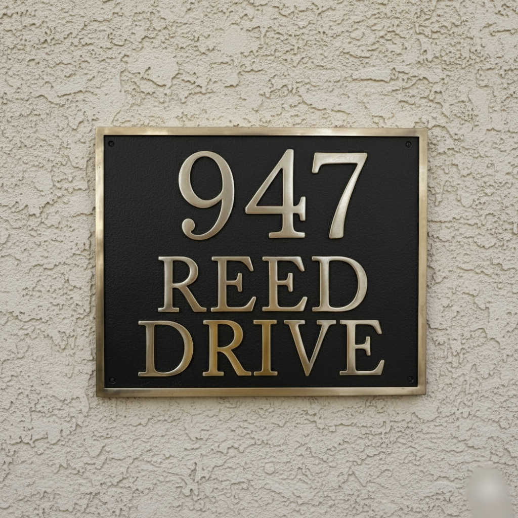 Custom Address Brass Bronze Plaque Number Service Parking Sign CABBPNSPS13 - Image 4