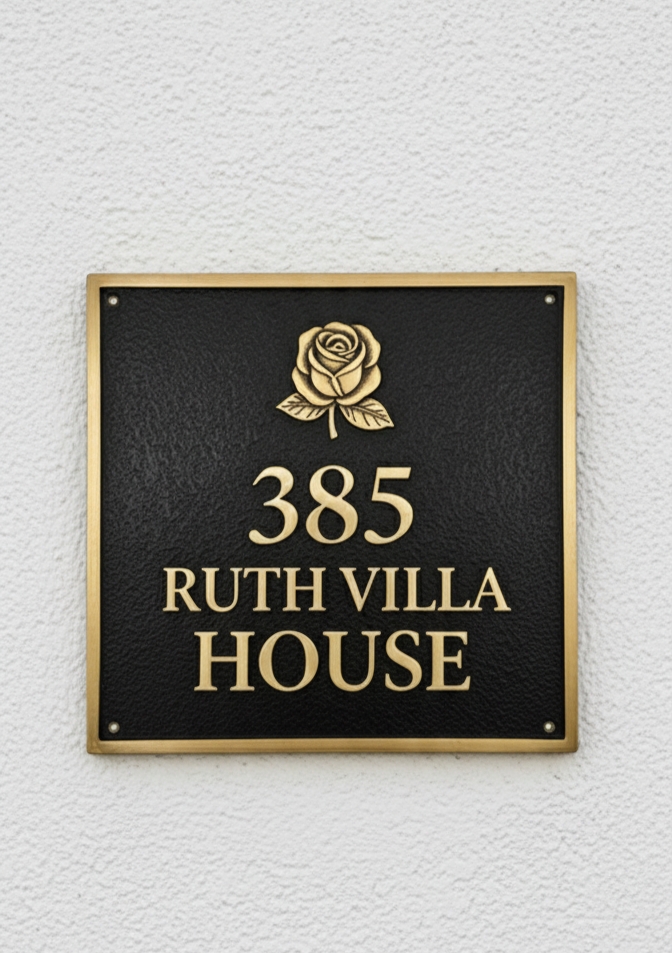 Customized Cast Brass Bronze Plaques — Personalized Black Sign Marker | Vintage Raised-Text Name Plate | Home & Business Gift Plaque - Image 2