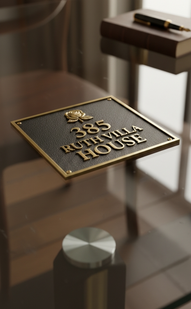 Customized Cast Brass Bronze Plaques — Personalized Black Sign Marker | Vintage Raised-Text Name Plate | Home & Business Gift Plaque - Image 3