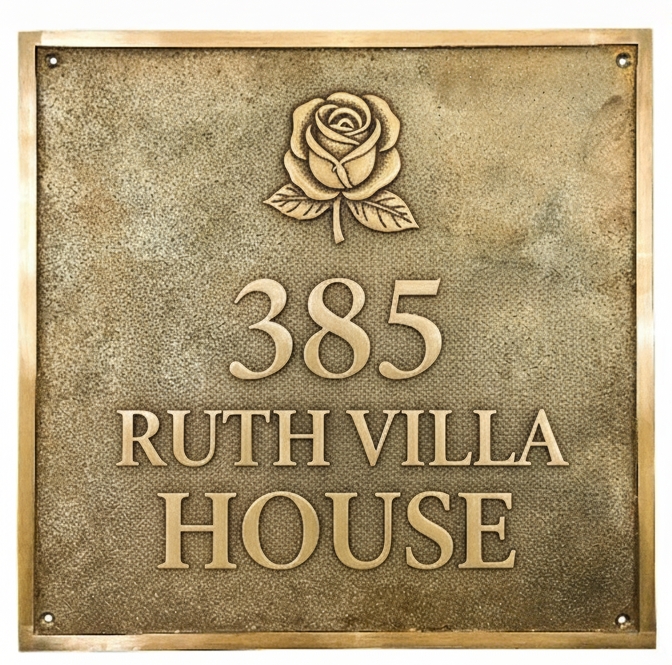 Custom Address Brass Bronze Plaque Number Sign CABBPNS04 - Image 3