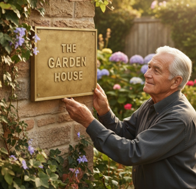 Custom Address Brass Bronze Plaque Garden House Sign CABBPGHS06 - Image 4