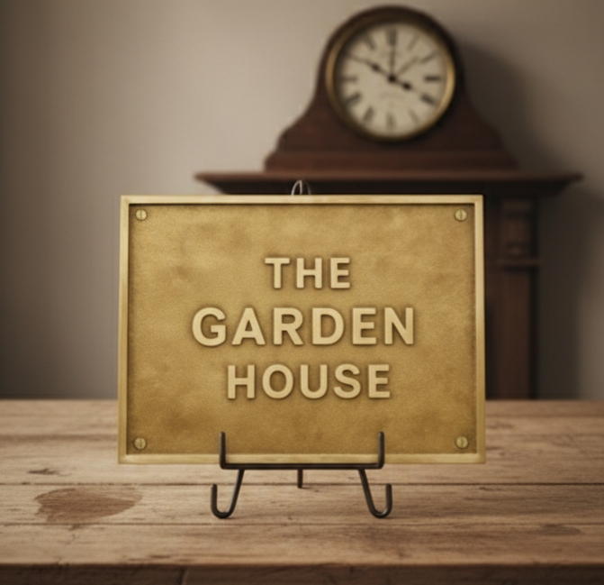 Custom Address Brass Bronze Plaque Garden House Sign CABBPGHS06 - Image 5