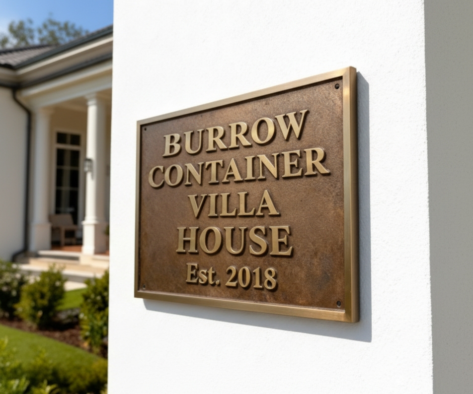 Custom Address Brass Bronze Plaque Number Sign CABBPNS04 - Image 4