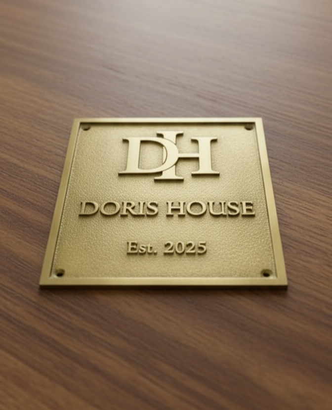 Custom Address Brass Bronze Plaque Number Sign CABBPNS04 - Image 2