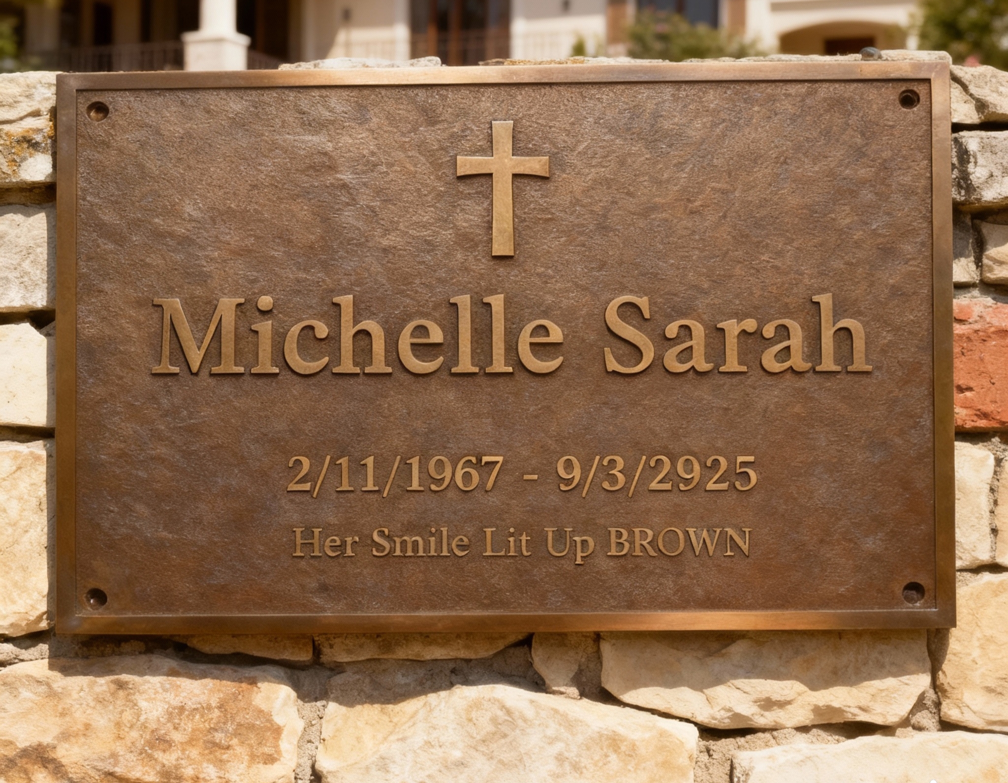Custom Brass Memorial Plaque โ Personalized In Memory Sign, Engraved Outdoor Wall Plaque, Raised Lettering Tribute for Loved Ones - Image 3