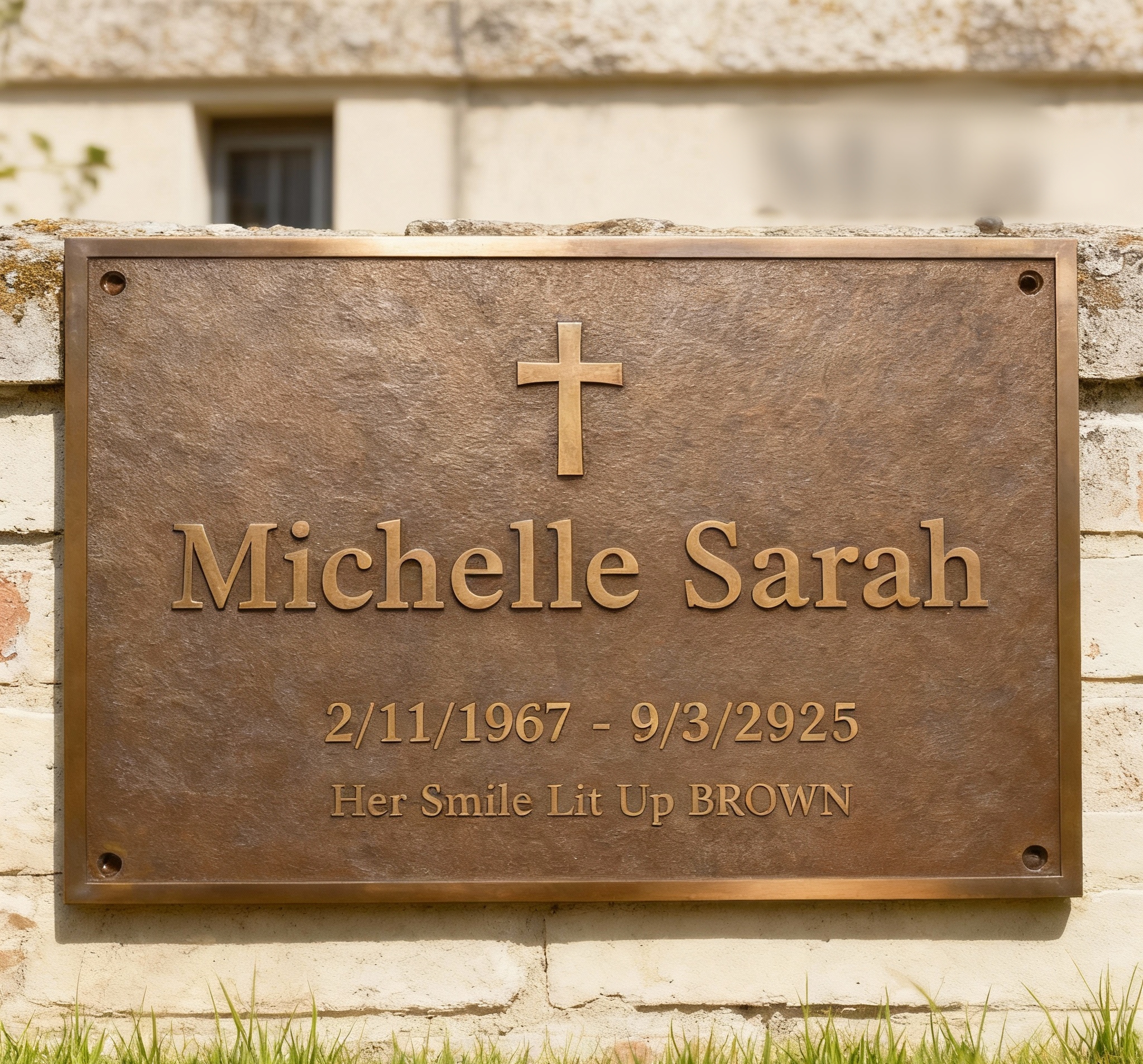 Custom Brass Memorial Plaque โ Personalized In Memory Sign, Engraved Outdoor Wall Plaque, Raised Lettering Tribute for Loved Ones - Image 5