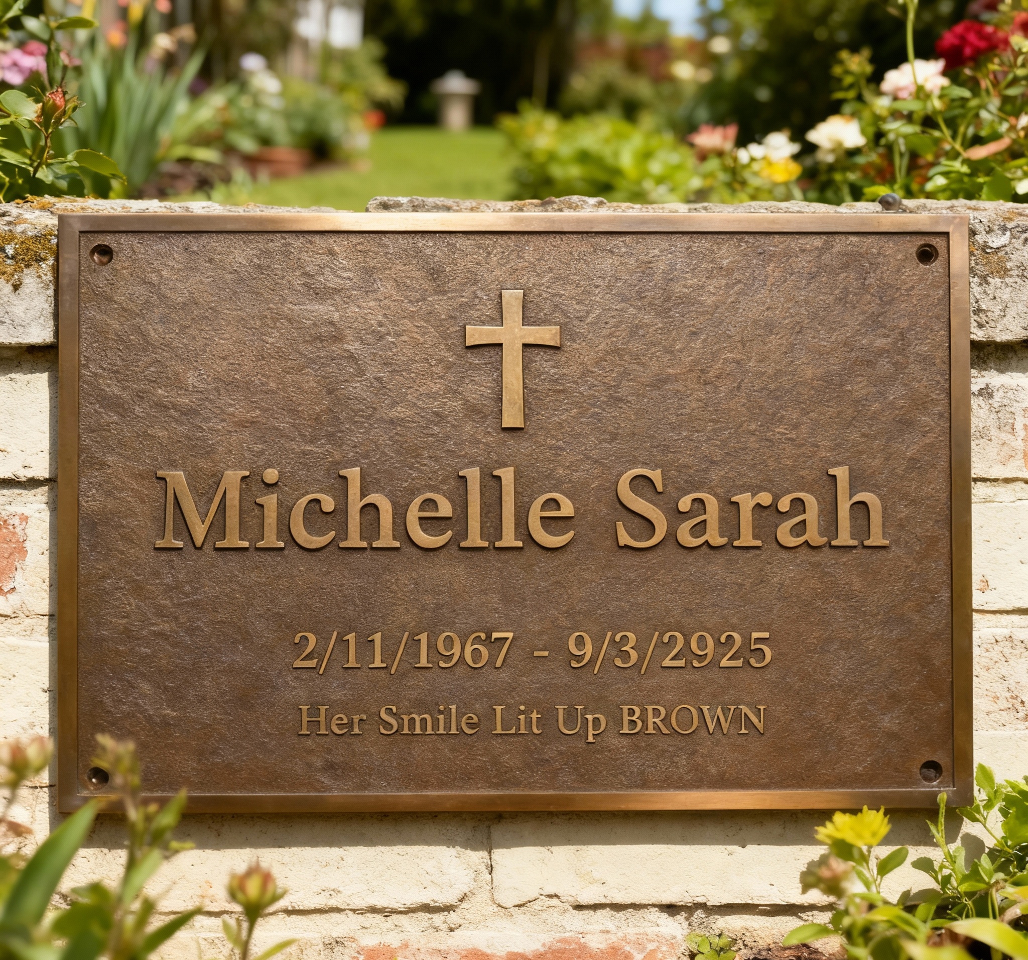 Custom Brass Memorial Plaque โ Personalized In Memory Sign, Engraved Outdoor Wall Plaque, Raised Lettering Tribute for Loved Ones - Image 8