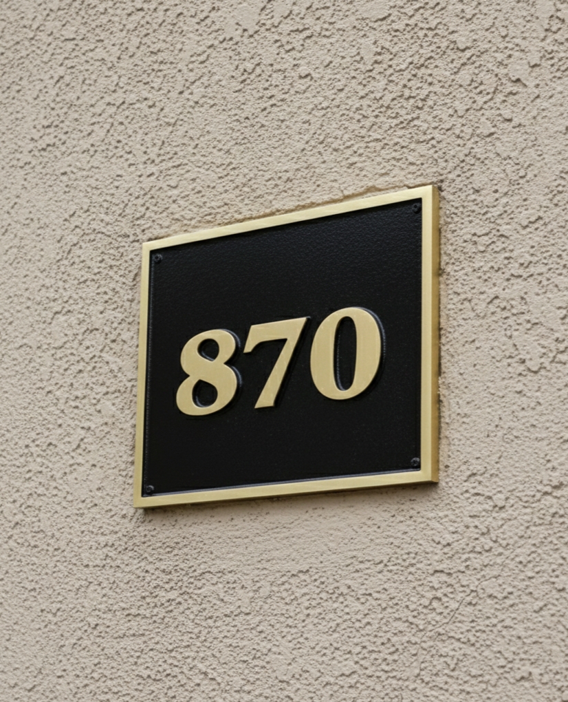 Custom Brass Bronze Plaque Number Sign CBBPNS16 - Image 2