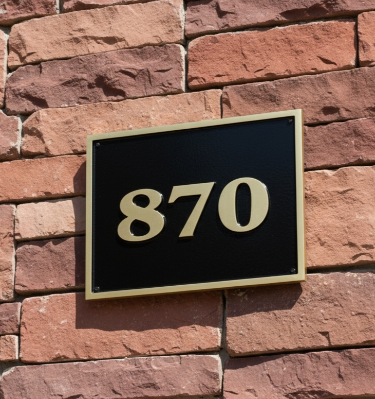 Custom Brass Bronze Plaque Number Sign CBBPNS16 - Image 6