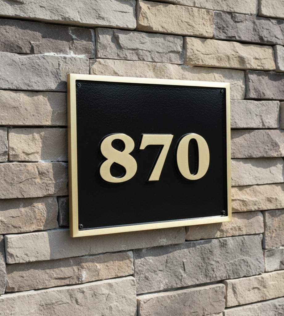 Custom Brass Bronze Plaque Number Sign CBBPNS16 - Image 5