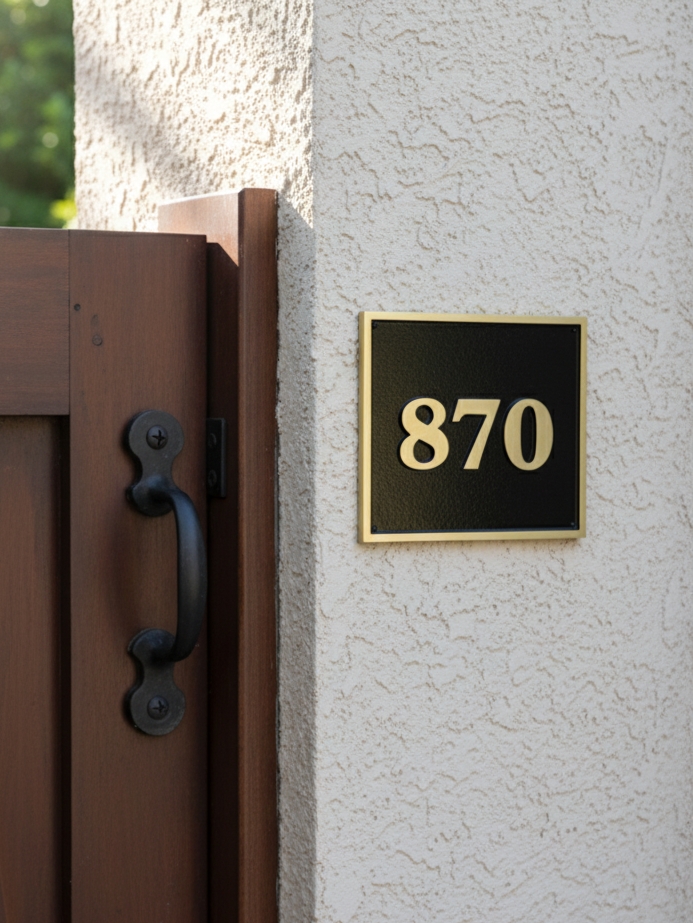 Custom Brass Bronze Plaque Number Sign CBBPNS16 - Image 4