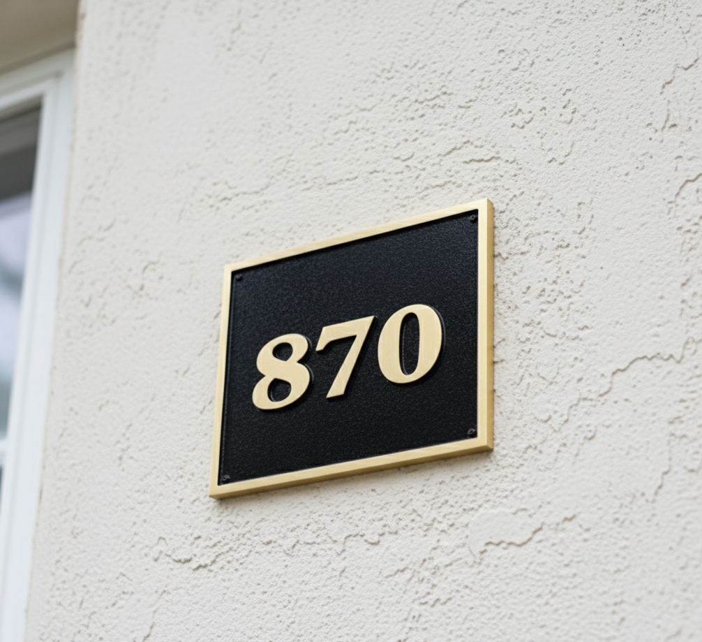 Custom Brass Bronze Plaque Number Sign CBBPNS16 - Image 8