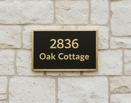 Custom Address Brass Bronze Plaque Number Sign CBBPNS35