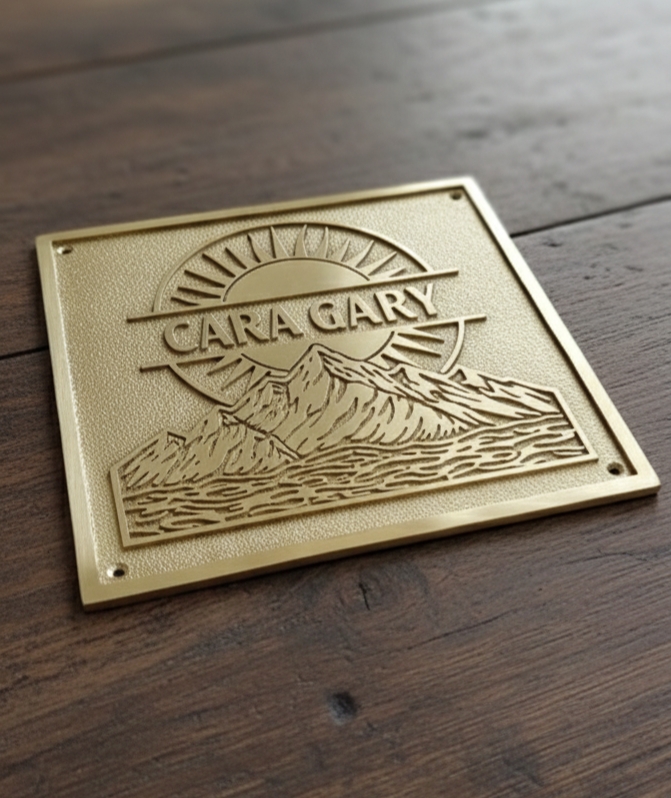 Custom Cast Brass Black Background Outdoor Sign Plaque | Customized Home & Business Black Address Plaque | Personalized Language Sign - Image 2