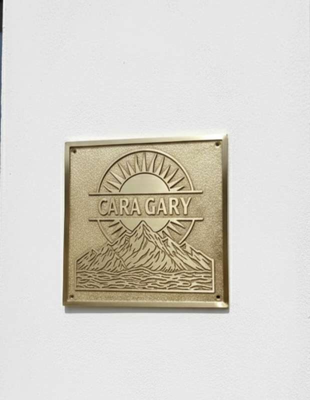 Custom Cast Brass Black Background Outdoor Sign Plaque | Customized Home & Business Black Address Plaque | Personalized Language Sign - Image 5