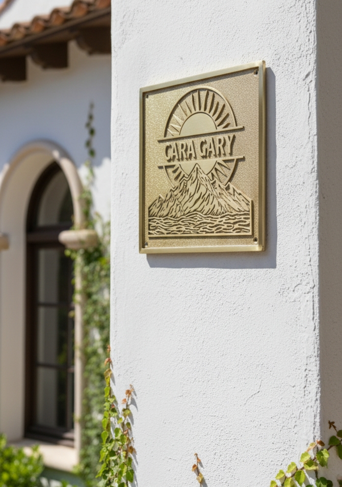 Custom Cast Brass Black Background Outdoor Sign Plaque | Customized Home & Business Black Address Plaque | Personalized Language Sign - Image 6