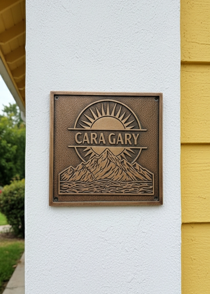 Custom Cast Brass Black Background Outdoor Sign Plaque | Customized Home & Business Black Address Plaque | Personalized Language Sign - Image 9