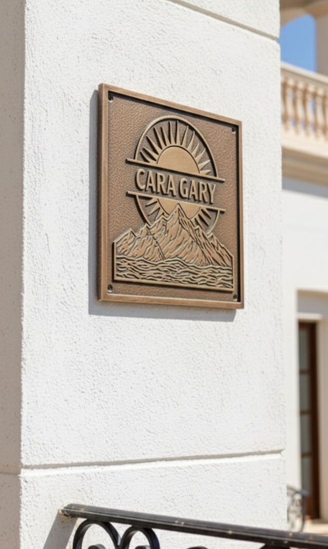 Custom Cast Brass Black Background Outdoor Sign Plaque | Customized Home & Business Black Address Plaque | Personalized Language Sign - Image 10