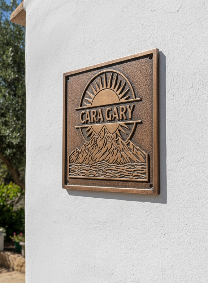 Custom Cast Brass Black Background Outdoor Sign Plaque | Customized Home & Business Black Address Plaque | Personalized Language Sign - Image 11