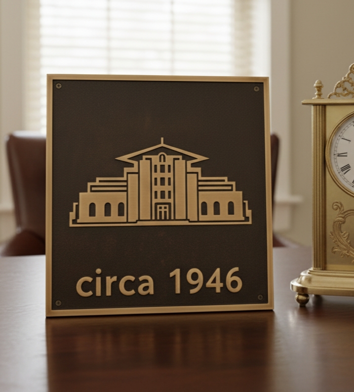 Custom Address Brass Bronze Plaque Circa Sing CABBPN02 - Image 5