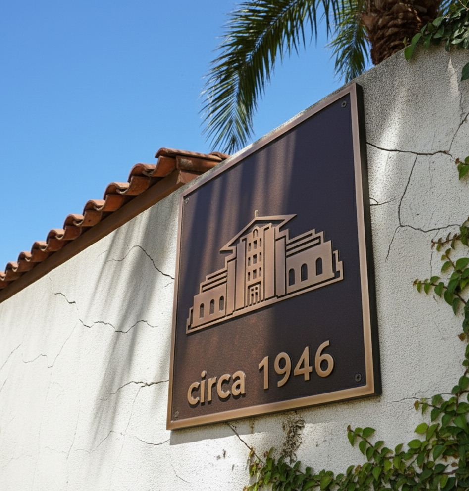 Custom Address Brass Bronze Plaque Circa Sing CABBPN02 - Image 13