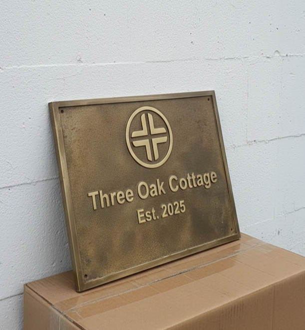Custom Address Brass Bronze Plaque Number Sign CABBPNS09 - Image 9
