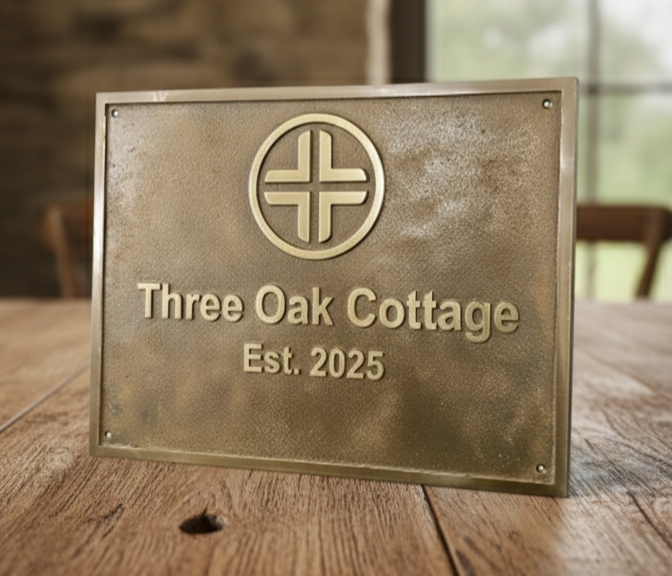 Custom Address Brass Bronze Plaque Number Sign CABBPNS09 - Image 8