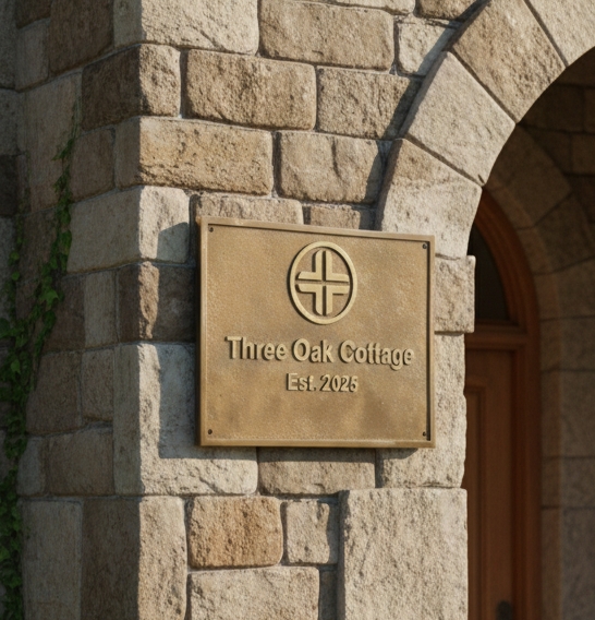 Custom Address Brass Bronze Plaque Number Sign CABBPNS09 - Image 6