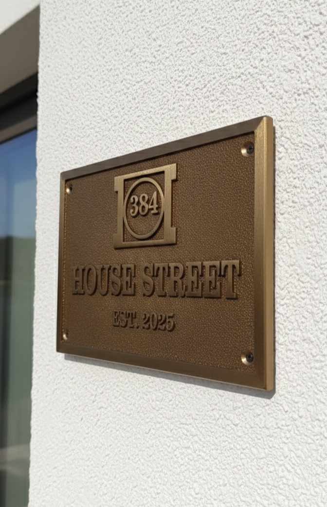 Custom Address Brass Bronze Plaque Number Sign CABBPNS13 - Image 12