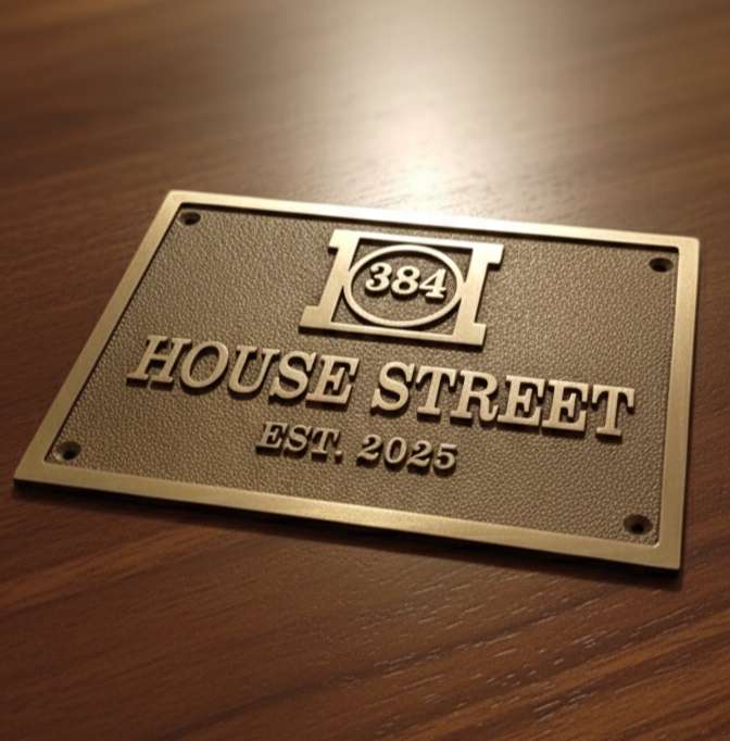 Custom Address Brass Bronze Plaque Number Sign CABBPNS13 - Image 4