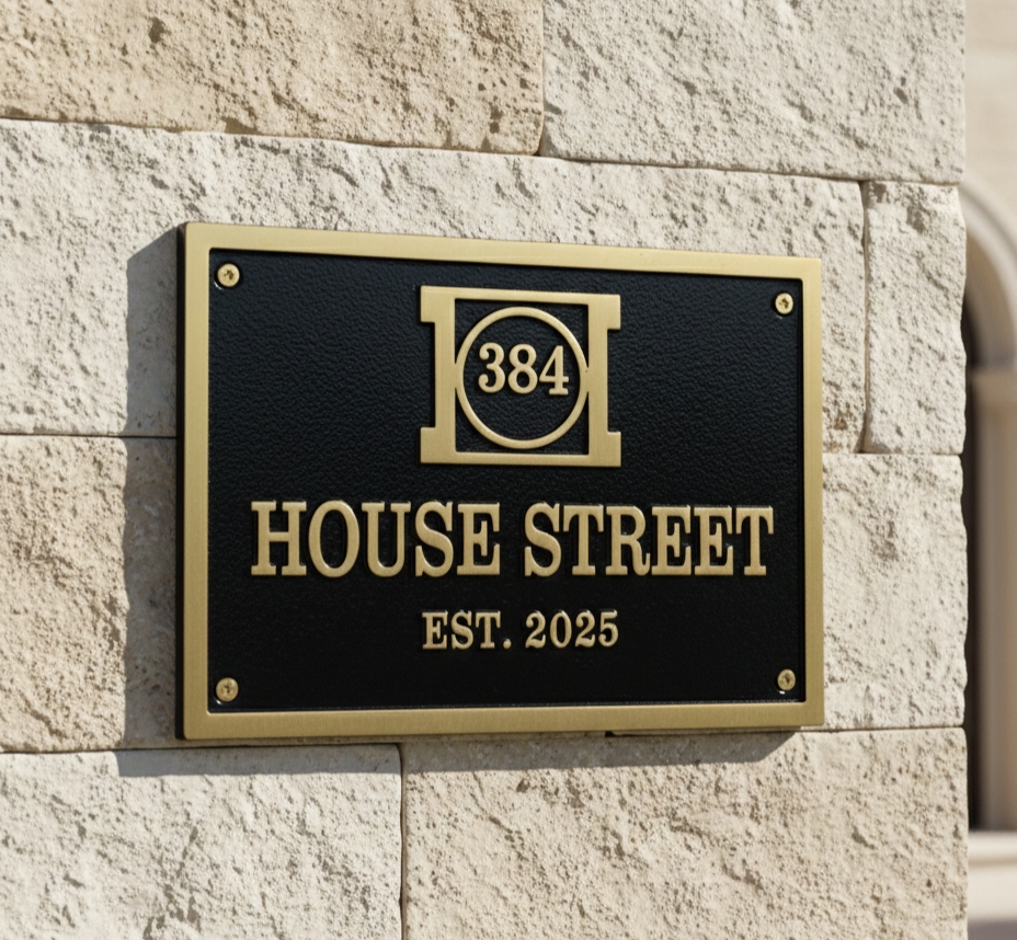 Custom Address Brass Bronze Plaque Number Sign CABBPNS13 - Image 7