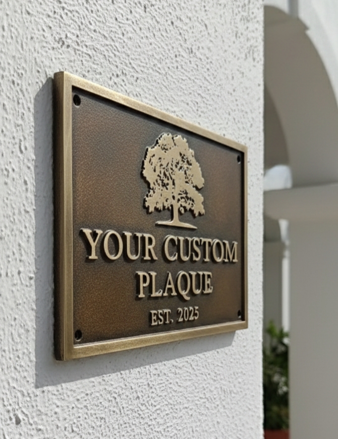 Custom Address Brass Bronze Plaque Number Service Parking Sign CABBPNSPS13 - Image 24