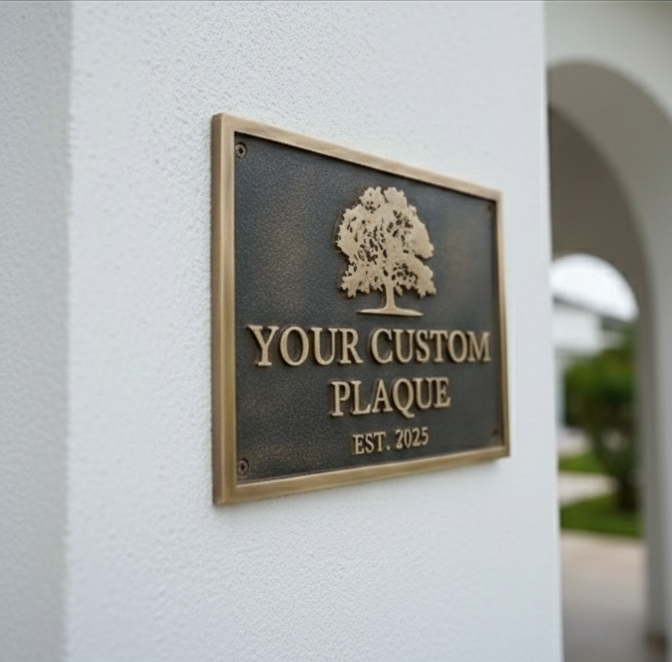 Custom Address Brass Bronze Plaque Number Sign CABBPNS10 - Image 11